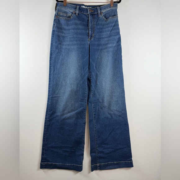 Lands' End Women's Recover High Rise Wide Leg Blue Jeans 10 - Indigo Tide Blue - Picture 6 of 16